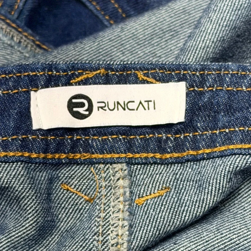 RUNCATI Dark‎ Wash Denim Bib Overalls Baggy Relaxed Fit Carpenter Work Mens XXL